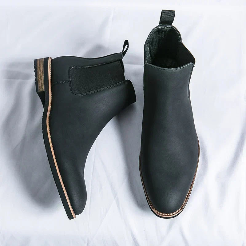 Botas Tipo Botín de Cuero