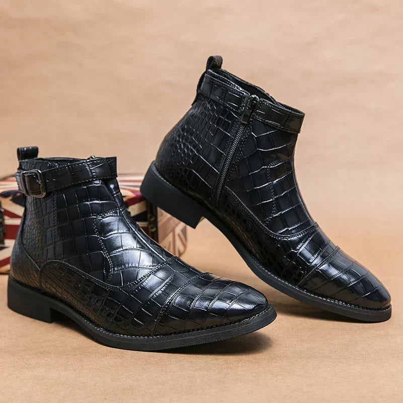 Botas de Cuero con Hebilla Decorativa