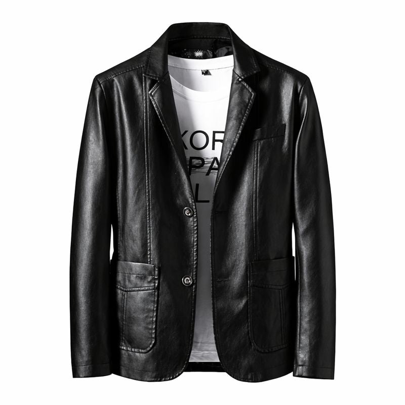 Blazer De Cuero Elegante & Estilizado