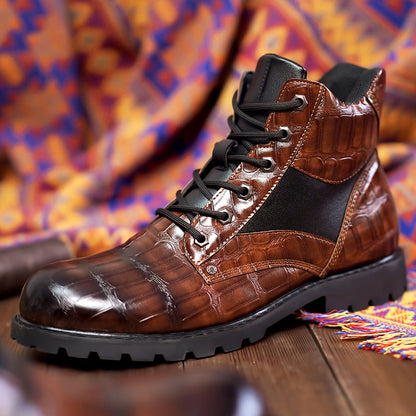 SIERRA™ | Botas de Cuero con Diseño de Cocodrilo