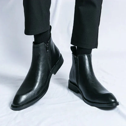 SIERRA™ | Botas Tipo Botín de Cuero con Cierre