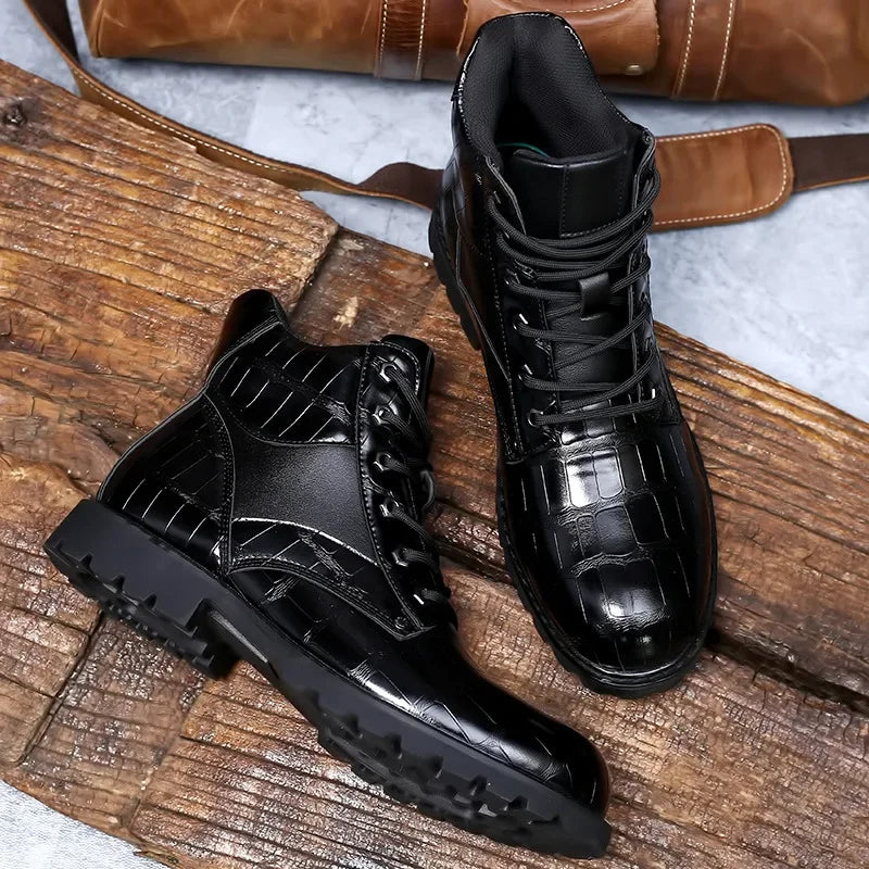 SIERRA™ | Botas de Cuero con Diseño de Cocodrilo