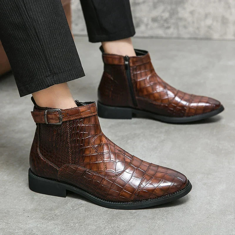 SIERRA™ | Botas de Cuero con Hebilla Decorativa
