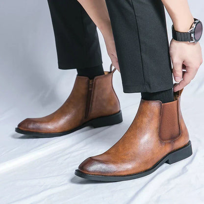 SIERRA™ | Botas Tipo Botín de Cuero con Cierre