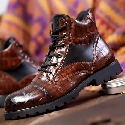 SIERRA™ | Botas de Cuero con Diseño de Cocodrilo