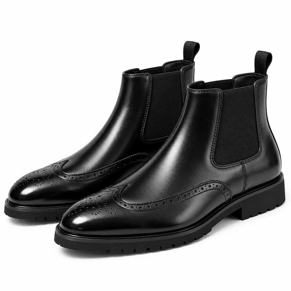 Botas Tipo Botín de Cuero