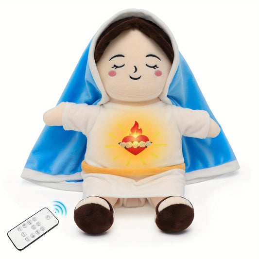 Peluche de la Virgen María que respira